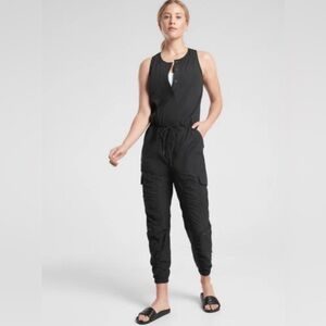 Athleta Black parachute Jumpsuit